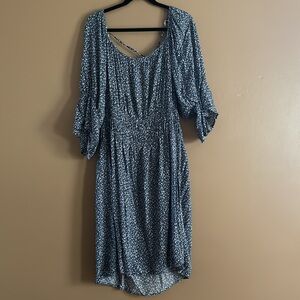 NWT Arula B 2X Plus Size Blue Floral Dress